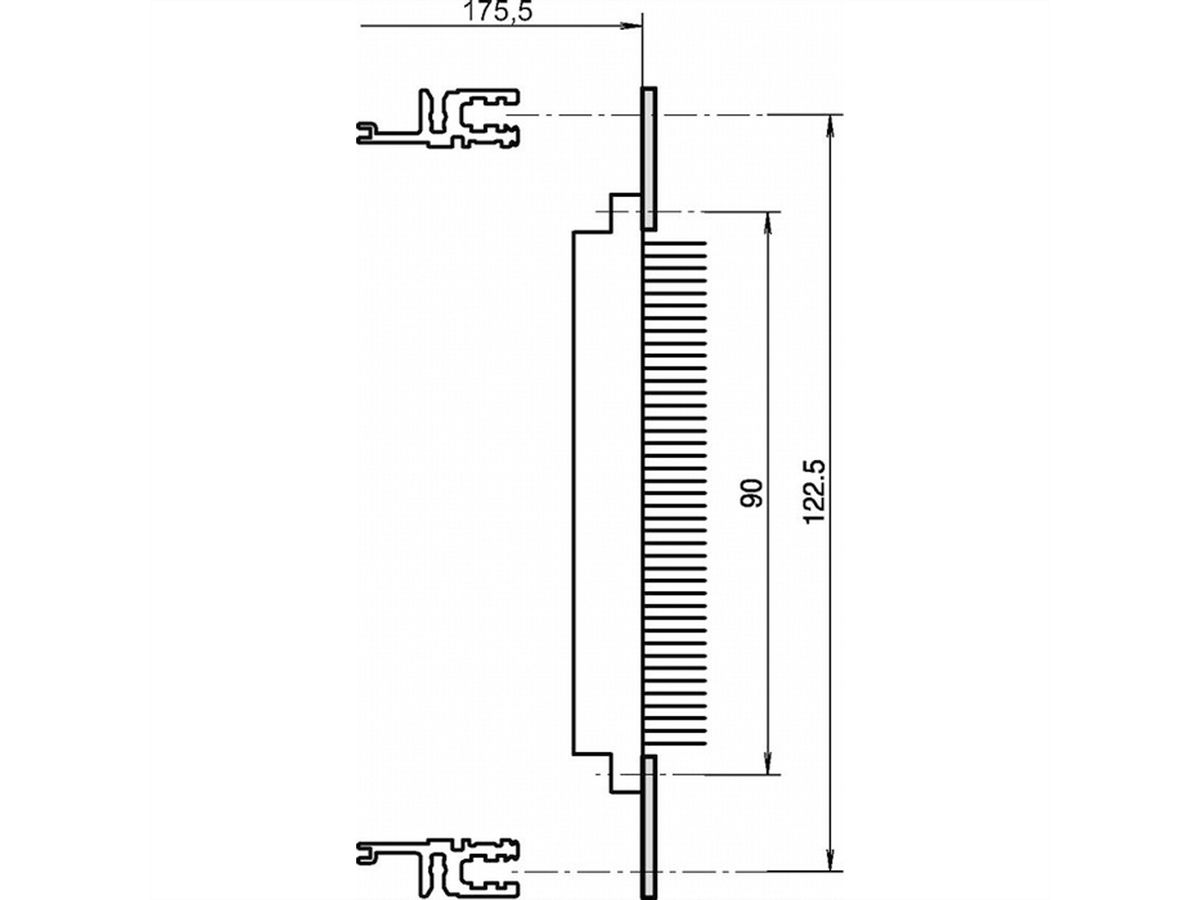 SCHROFF EuropacPRO Rail perforé pour connecteur, selon EN 60603-2 et DIN 41612, 60 HP