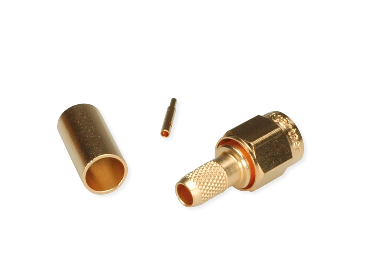 TELEGÄRTNER Connecteur à sertir SMA pour RG-58C/U, connexion à souder/sertir plaquée or