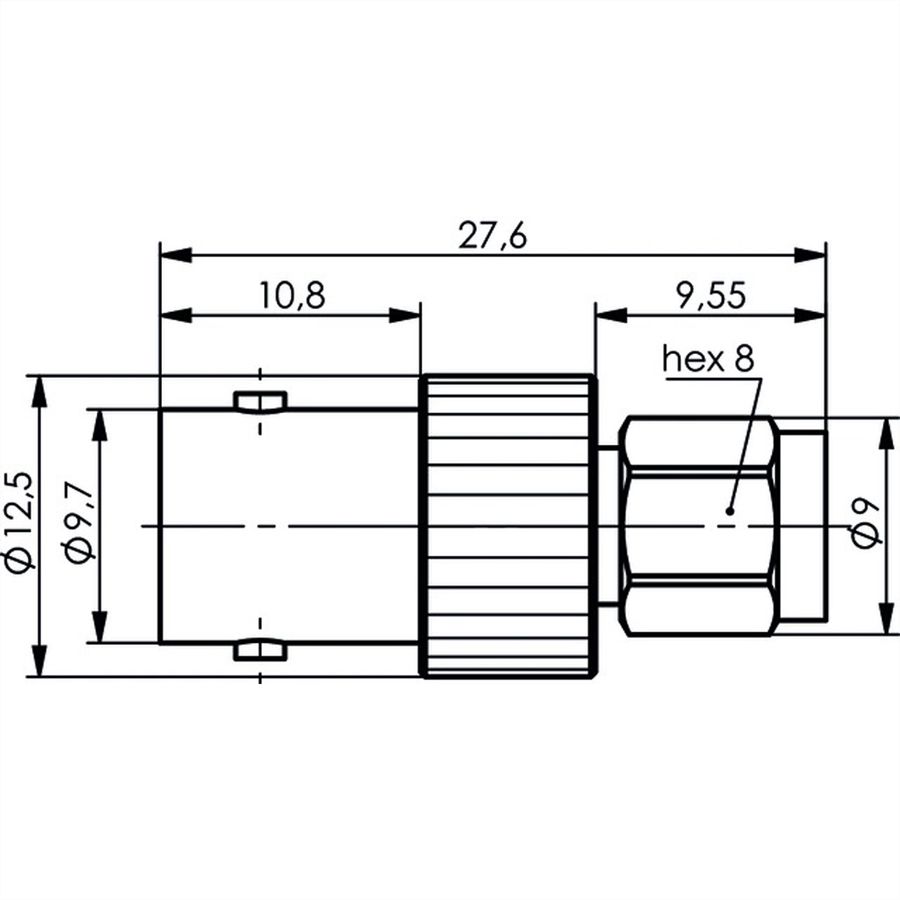 TELEGÄRTNER Adaptateur prise BNC / prise SMA