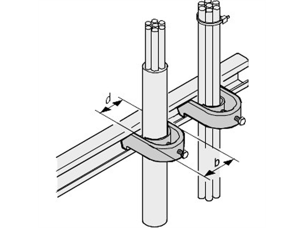 SCHROFF C-Rail Cable Shell, pour faisceau de câbles 30 ? 34 mm