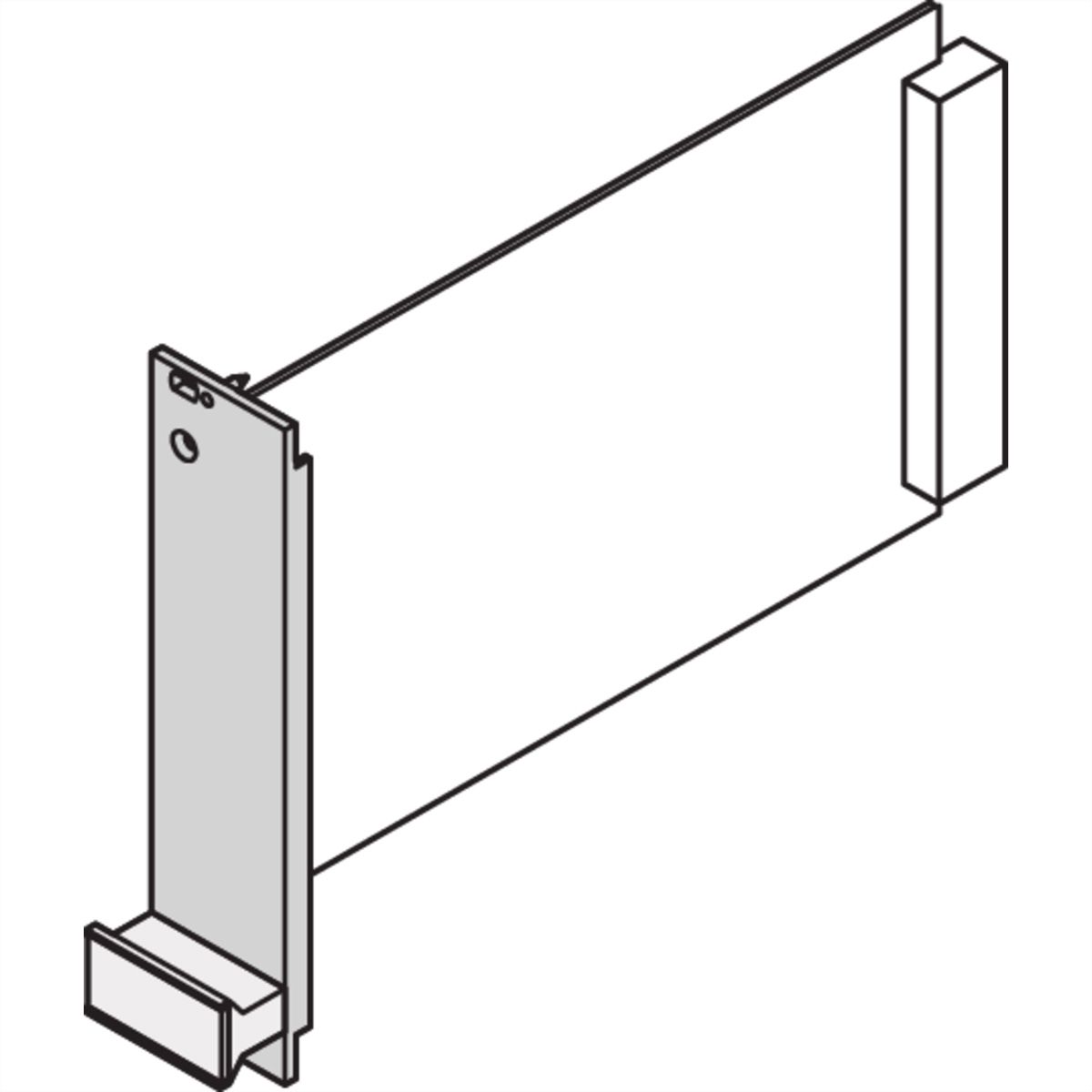 SCHROFF Plug-In Unit U-Profile Face avant pour poignée trapézoïdale statique, 3 U, 4 CV, 2,5 mm, alu, anodisé avant, conducteur arrière