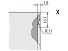 SCHROFF Face avant, plate, Refrofit Shielding, D-Sub Cutout, 3 U, 4 HP, 3 x 9 broches, 2,5 mm, alu, anodisé avant, conducteur arrière