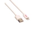 ROLINE Câble de charge et synchronisation pour appareils à connecteur Lightning, blanc, 0,15 m