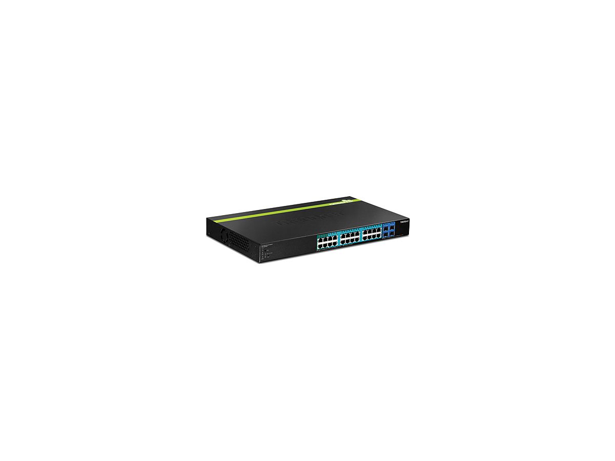 Trendnet TPE-2840WS Commutateur de réseau géré Gigabit Ethernet (10/100/1000) Connexion Ethernet, supportant l'alimentation via ce port (PoE) 1U Noir commutateur réseau