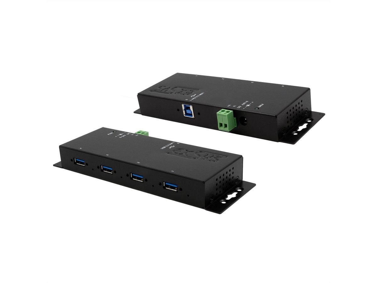 EXSYS EX-1184HMVS-2 Hub USB 3.2 Gen1 métal à 4 ports, protection de surtension 15KV ESD