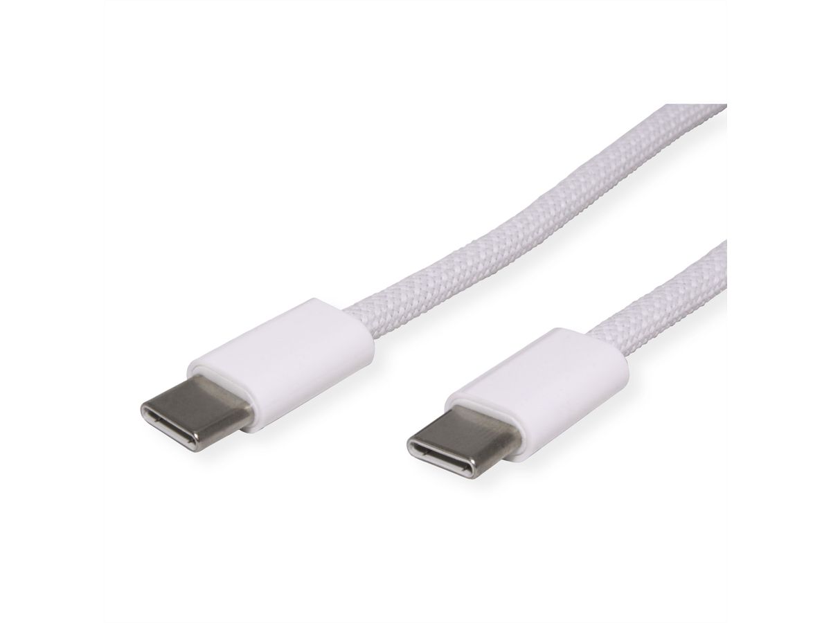 VALUE Câble USB 2.0, C–C, M/M, 60W, blanc, 1 m