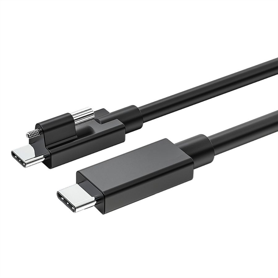 EXSYS EX-K1599V-1.5 Câble USB4 connecteur USB-C avec vis moletée sur le dessus, 8K UHD-2, 40Gbit/s, 5A, 240W , noir, 1,5 m