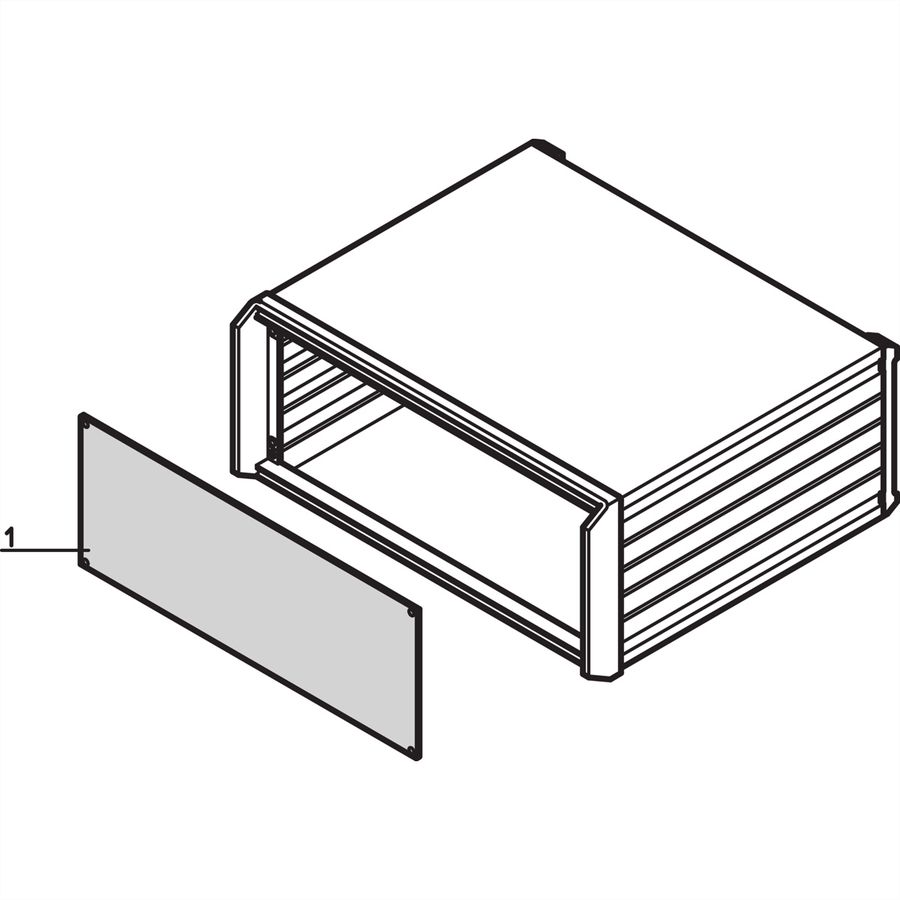 SCHROFF PropacPRO Face avant, pleine largeur, non blindée, 3 U, 28 CV, 2 mm, alu, anodisé, bords non traités