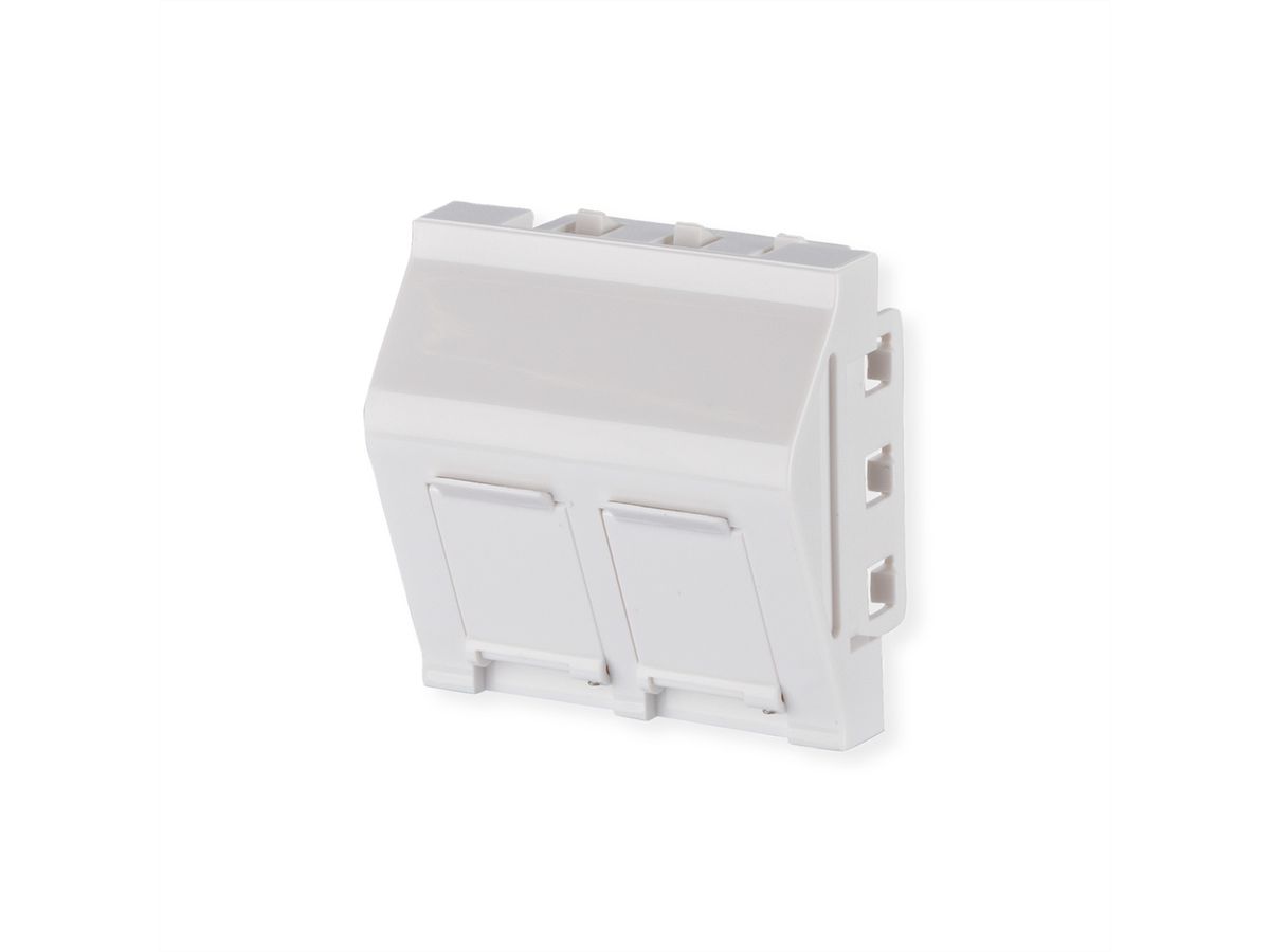 METZ CONNECT Keystone boîtier de raccordement 45x45 mm, 2 ports non équipé, blanc pur RAL 9010