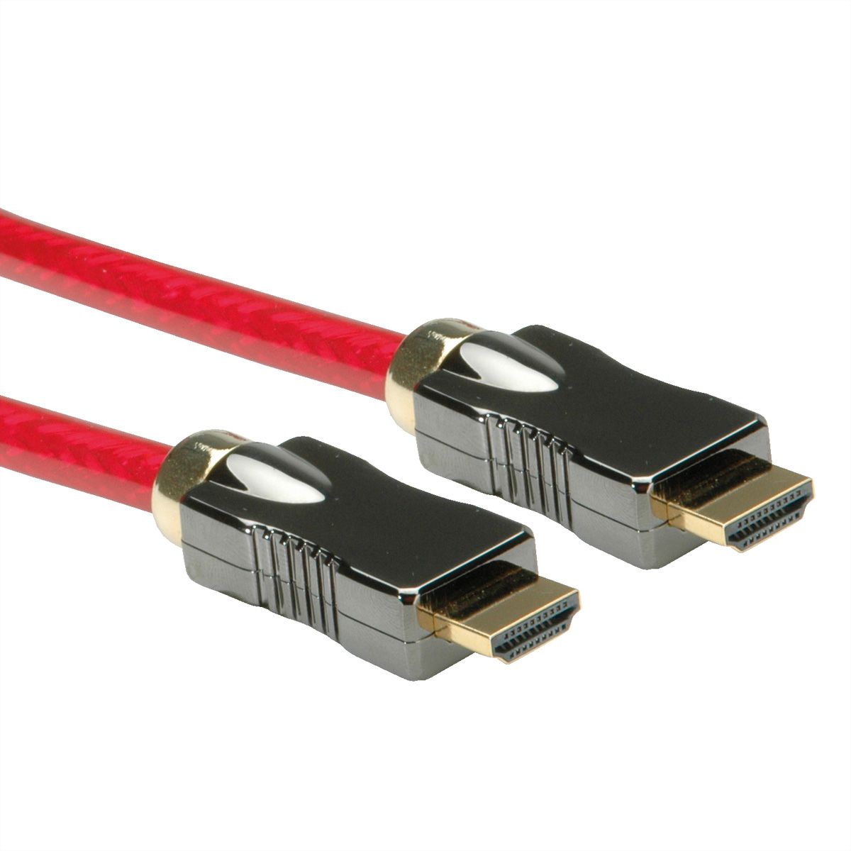 ROLINE Câble HDMI 8K (7680 x 4320) avec Ethernet, M/M, rouge, 1 m