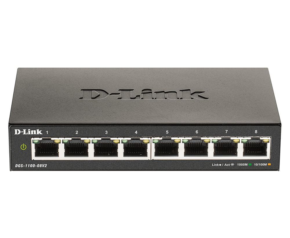 D-Link DGS-1100-08V2 commutateur réseau Géré Gigabit Ethernet (10/100/1000) Noir