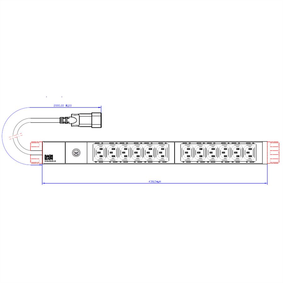 BACHMANN 19" Prise multiple 12 x C13 F, C14 M