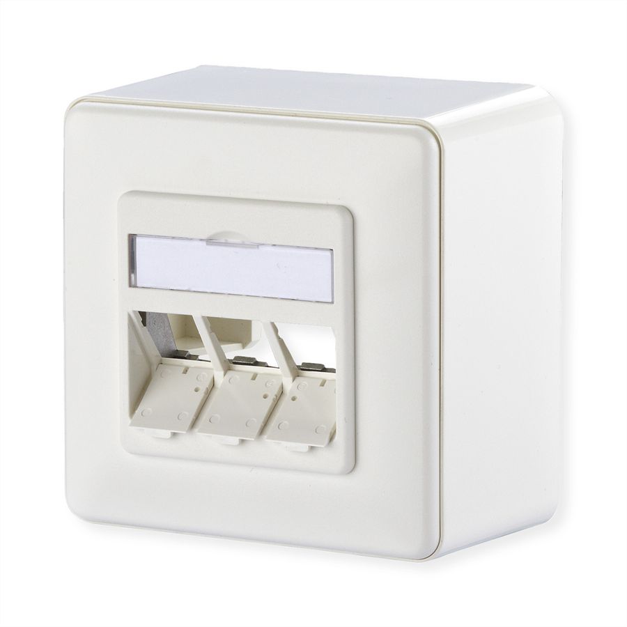 METZ CONNECT Modul boîtier de raccordement montage en saillie , 3 ports non équipé blanc pur