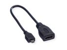 ROLINE Câble HDMI High Speed avec Ethernet, HDMI F - Micro HDMI M, 0,15 m