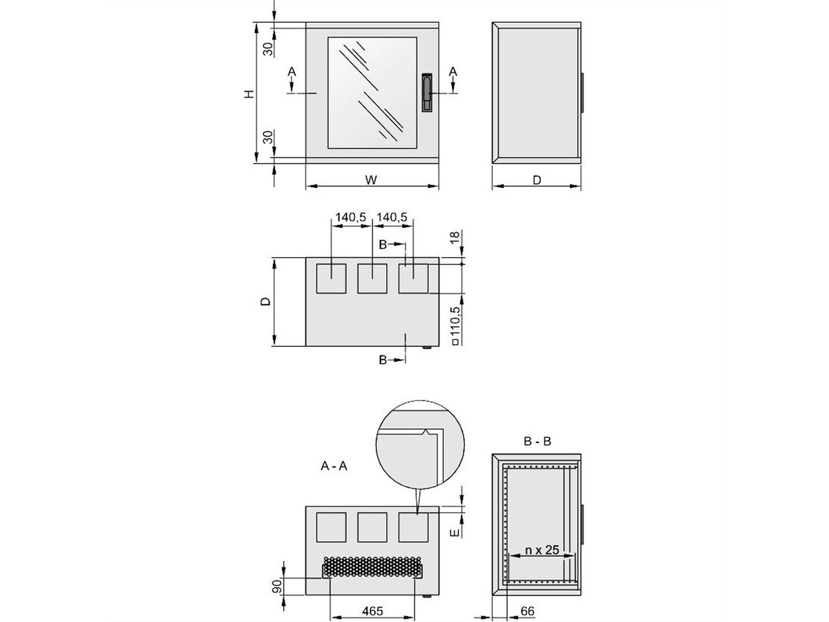 SCHROFF EPCASE 12 UH, (HxLxP) 612 x 600 x 400 mm