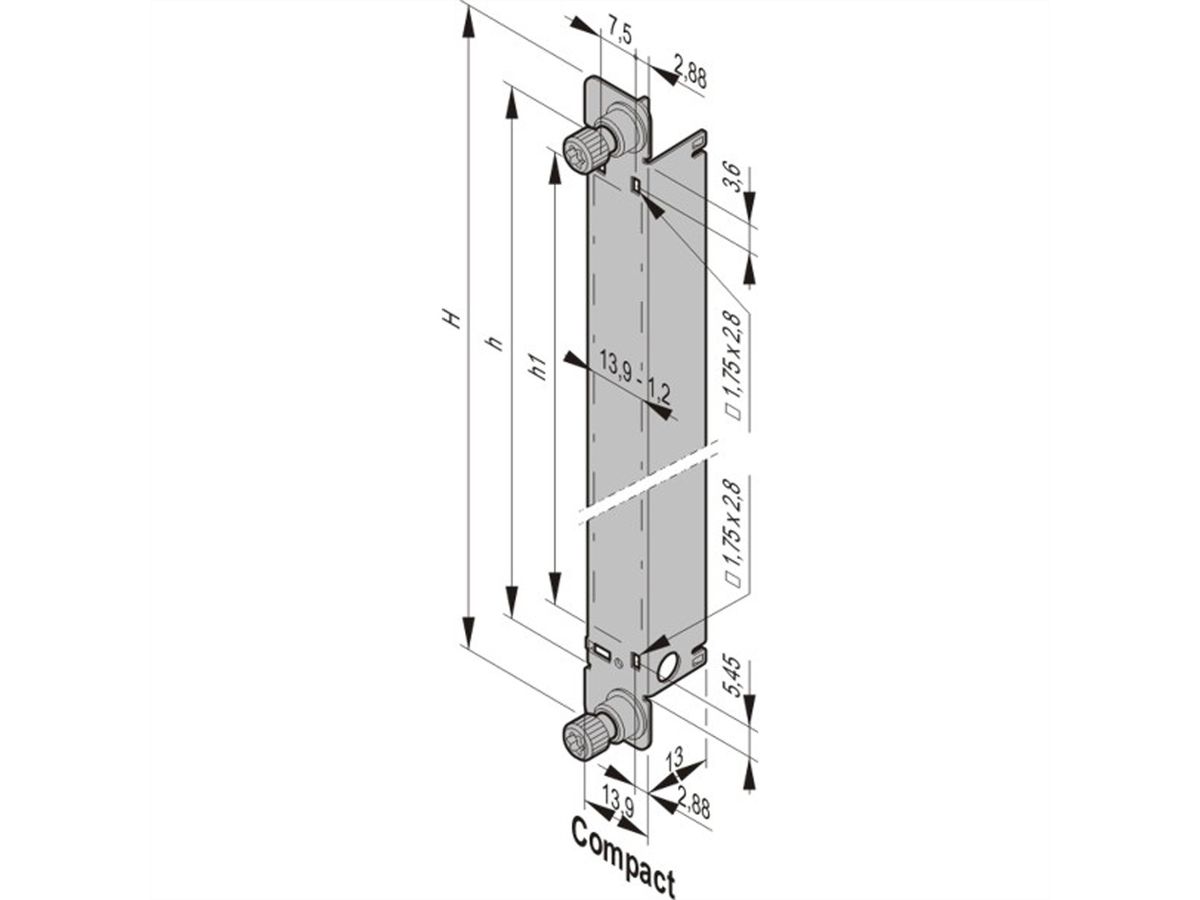SCHROFF Module AMC avec poignée de traction, MTCA.4, double compact, acier