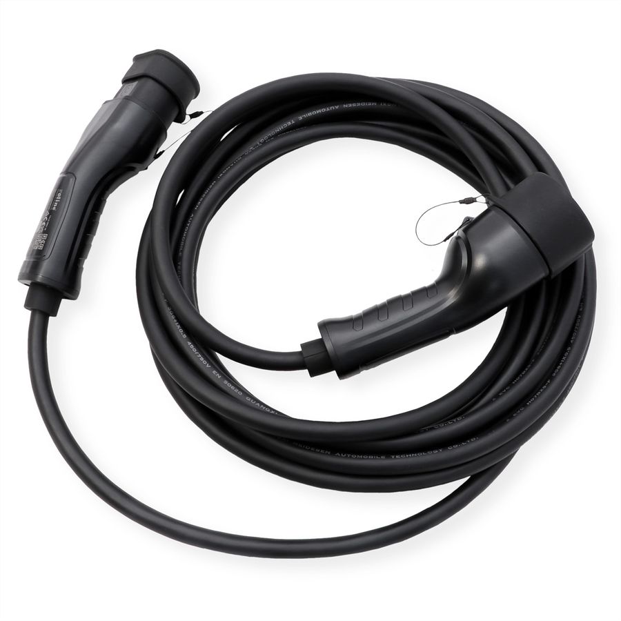 ROLINE Câble de recharge VE type2, 1-Phase, 250VAC (1P+N+E), 32 A, 7,4 kW, 7,5 m
