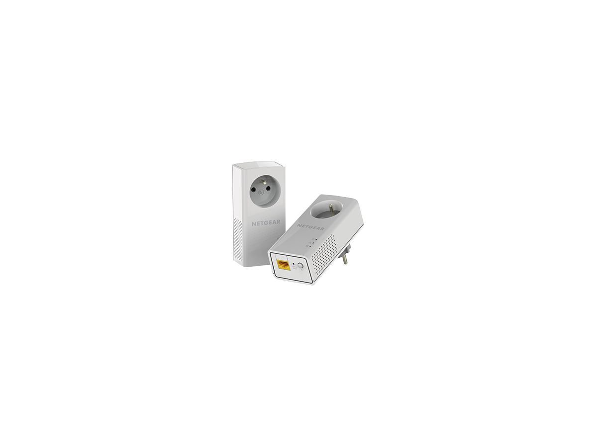 Netgear PLP1000-100FRS 1000Mbit/s Ethernet/LAN Blanc 2pièce(s) Adaptateur réseau CPL