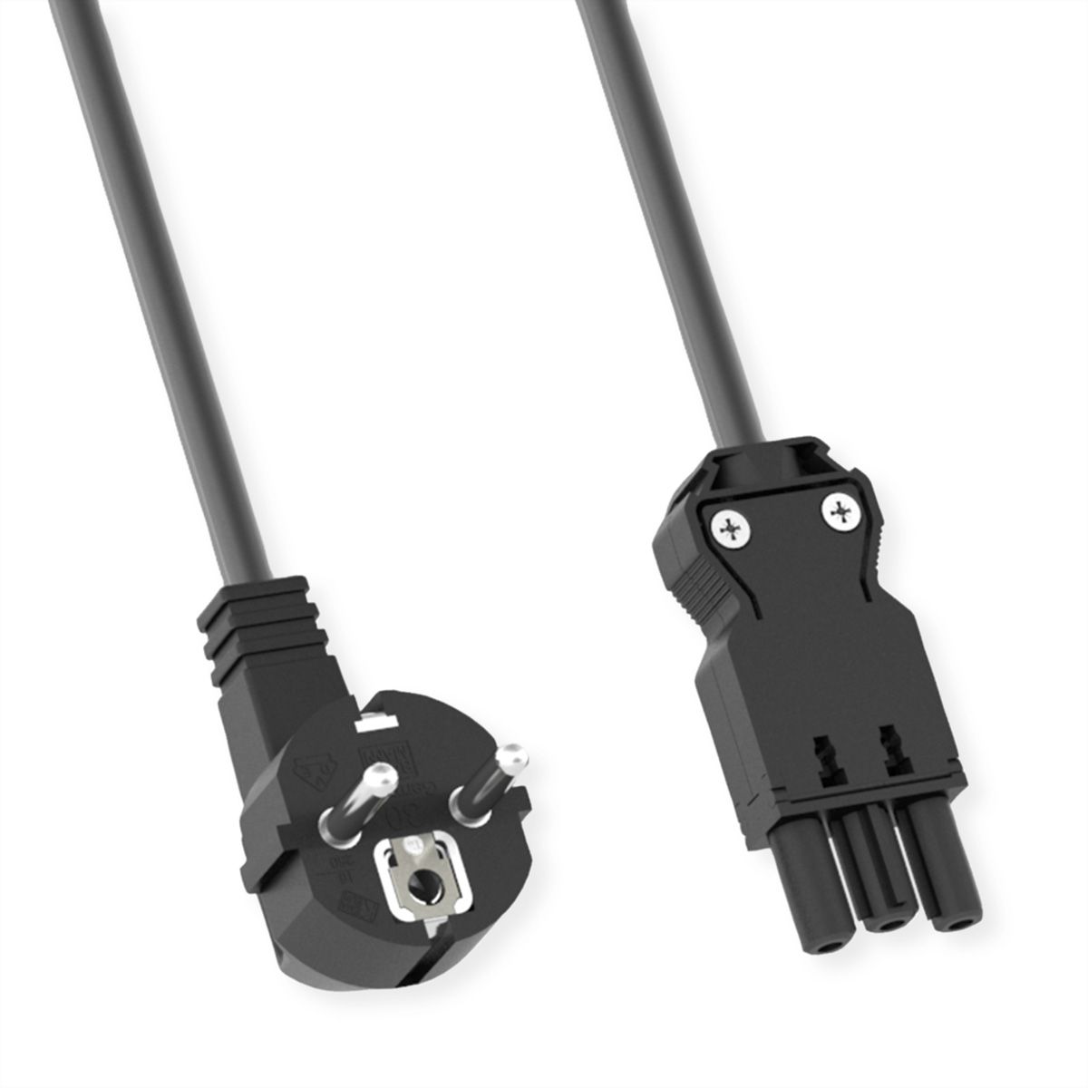 Câble d'alimentation 2P+T/GST18-3, sans halogène, noir, 2 m