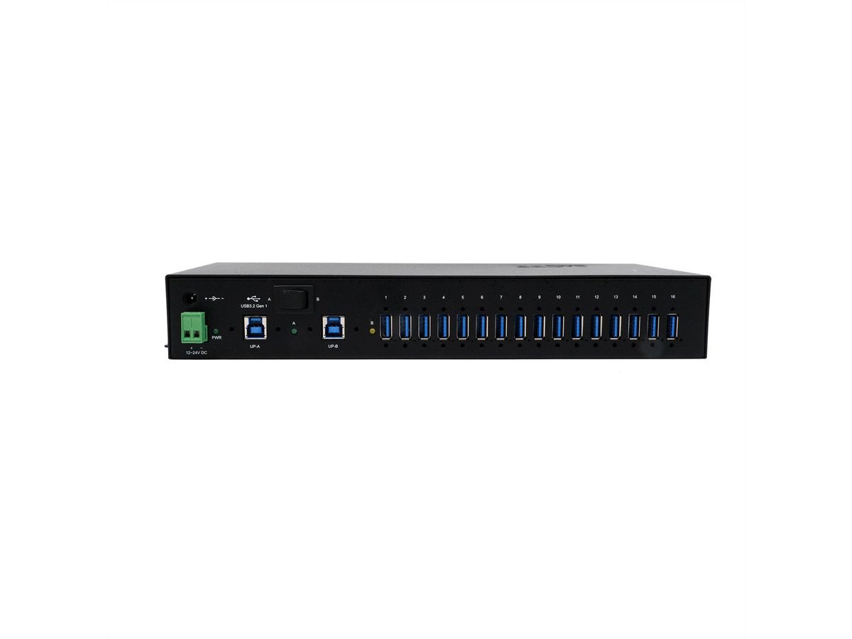 EXSYS EX-1526HMVS Hub USB 3.2 Gen1 métal à 16 ports administré, protection de surtension 15KV ESD