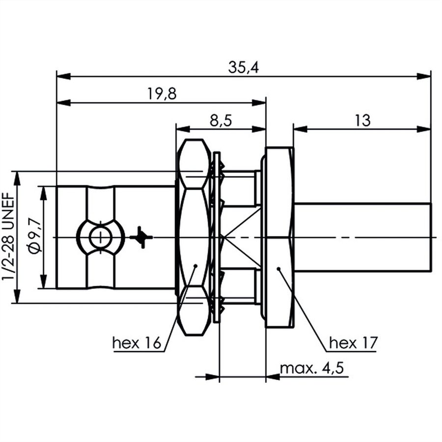 TELEGÄRTNER Prise BNC encastrable pour câble 50 ohms pour RG-58C/U