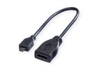 ROLINE Câble HDMI High Speed avec Ethernet, HDMI F - Micro HDMI M, 0,22 m