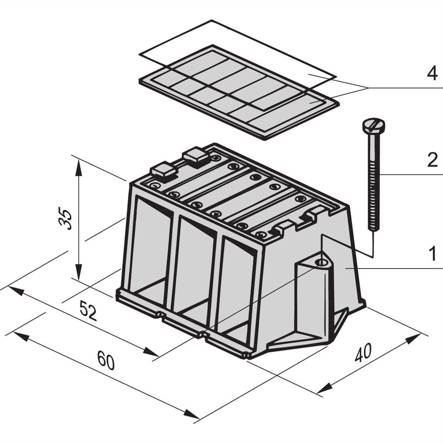 Étiquette d'identification SCHROFF avec couvercle transparent pour barres conductrices