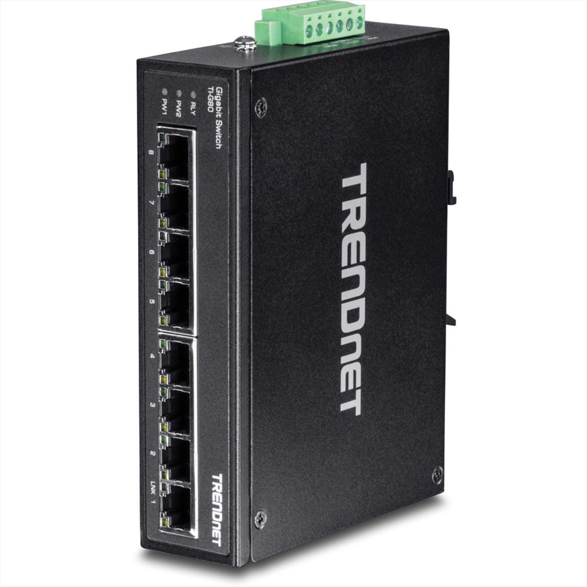 TRENDnet TI-G80 Switch Rail DIN Gigabit industriel renforcé à 8 ports