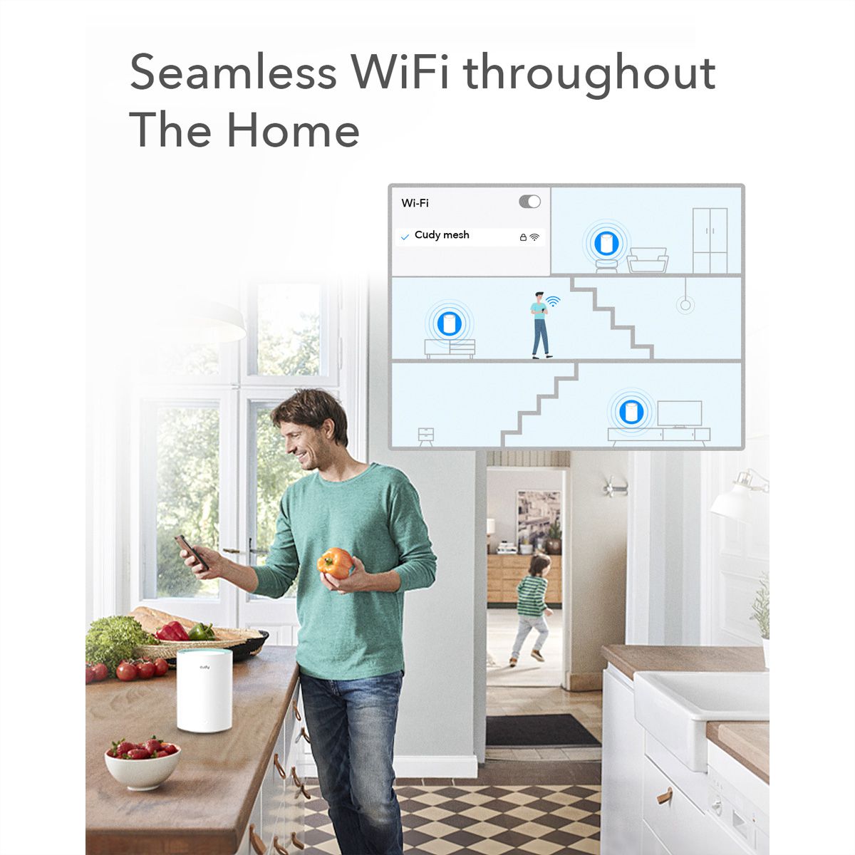 CUDY M1300 AC1200 WiFi Mesh Gigabit, Pack de 2