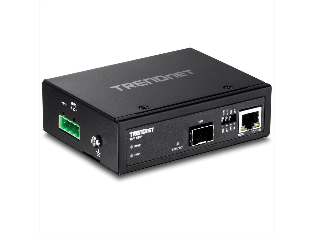 TRENDnet TI-F11SFP Convertisseur média industriel 100/1000 Base-T vers SFP