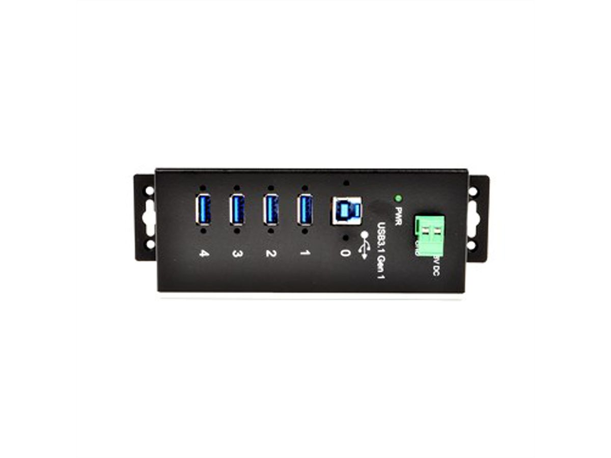 EXSYS EX-1185HMVS-WT Hub USB3.0 métal à 4 ports, Din, plage de -40°C à 85°C