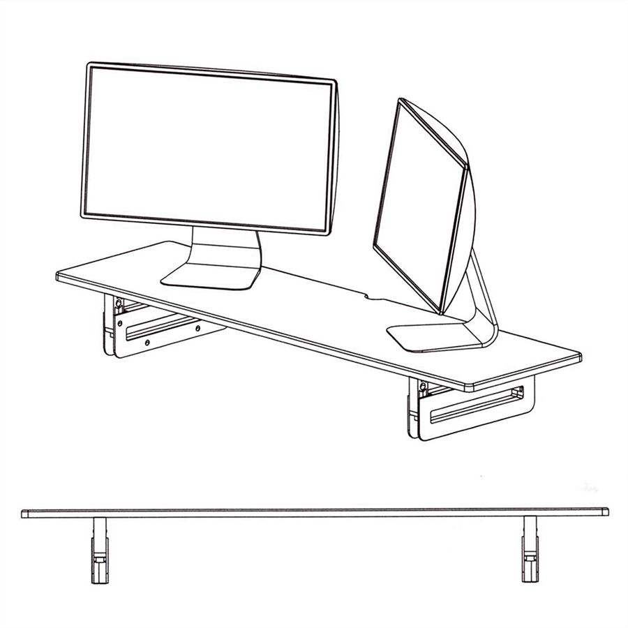VALUE Support pour écran / ordinateur portable, réglable en hauteur, extra-large