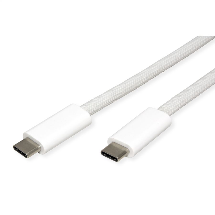 ROLINE Câble USB4 Gen3x2, C–C, M/M, 8K UHD-2, 40Gbit/s, 240W, blanc, 1 m