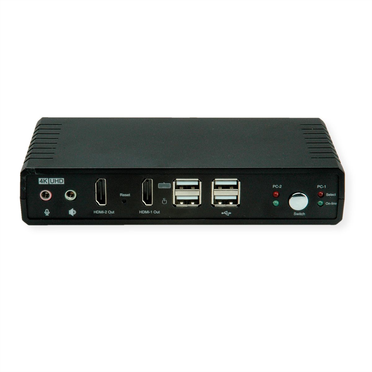 ROLINE Switch KVM Dual Head Audio, HDMI, 4K60, 1 Utilisateur - 2 PCs