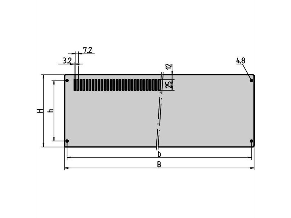 Face avant CompacPRO SCHROFF, 3 U, 63 CV, 2 mm, alu, anodisé, bords non traités