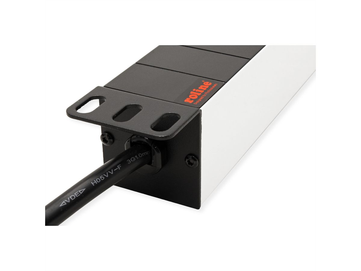 ROLINE Multiprise 19", 8 prises C13 - C14 M, fusible 10A, Aluminium, 2 m