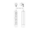 VALUE Multiprise 3 ports type Euro, avec interrupteur et fiches profilées, blanc, 2 m