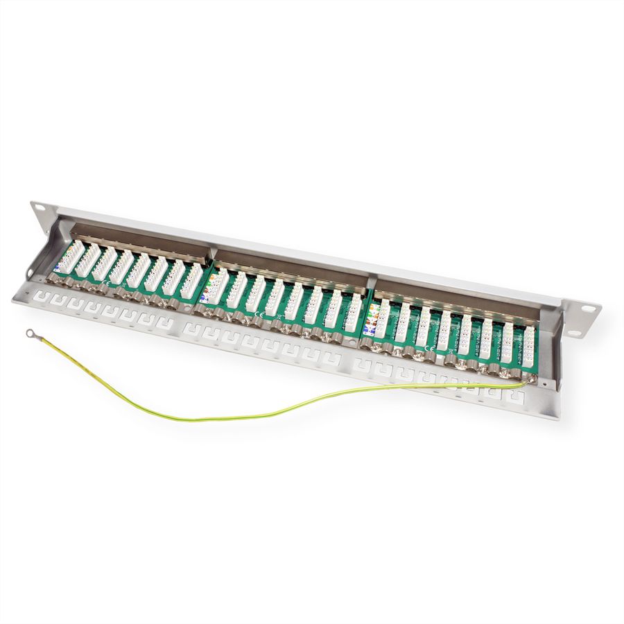 VALUE Panneau de brassage Cat.6A (Classe EA) 19", 24 ports, STP, gris