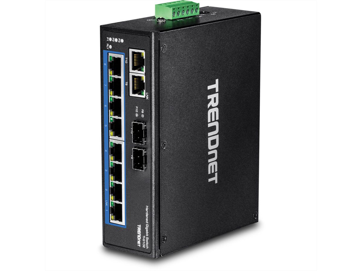 TRENDnet TI-G102 Switch Rail DIN Gigabit industriel renforcé à 10 ports
