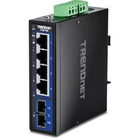 TRENDnet TI-G51SC Switch Rail DIN Gigabit industriel à 5 ports, avec port SC multimode
