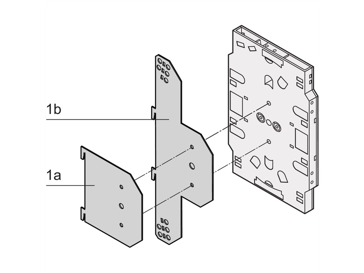 Plaque d'insertion SCHROFF pour cassettes d'épissure, avec goulotte pour serre-câbles