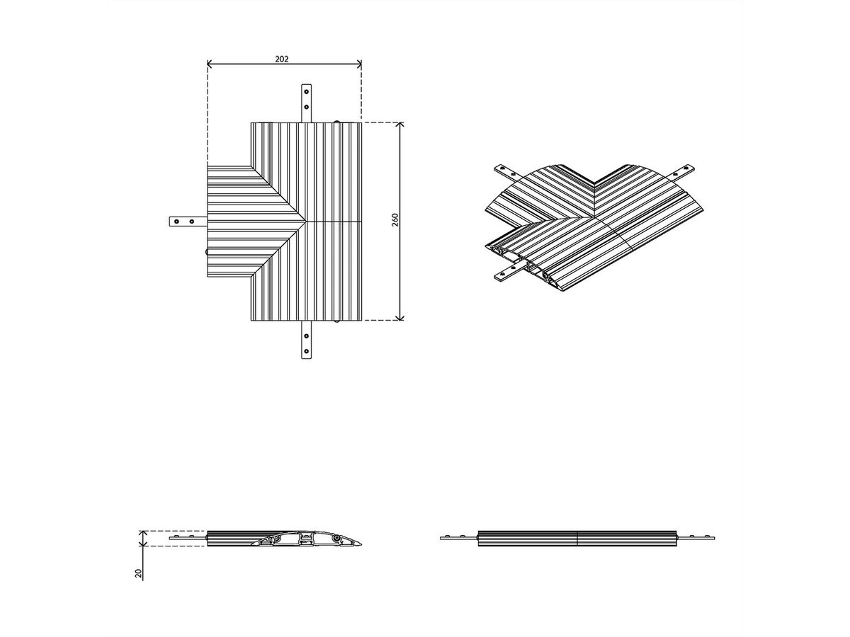 DATAFLEX Addit protège-câbles, raccord en T 462, argent