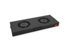ROLINE 19" Unité de ventilation, 2 ventilateurs, thermostat, noire