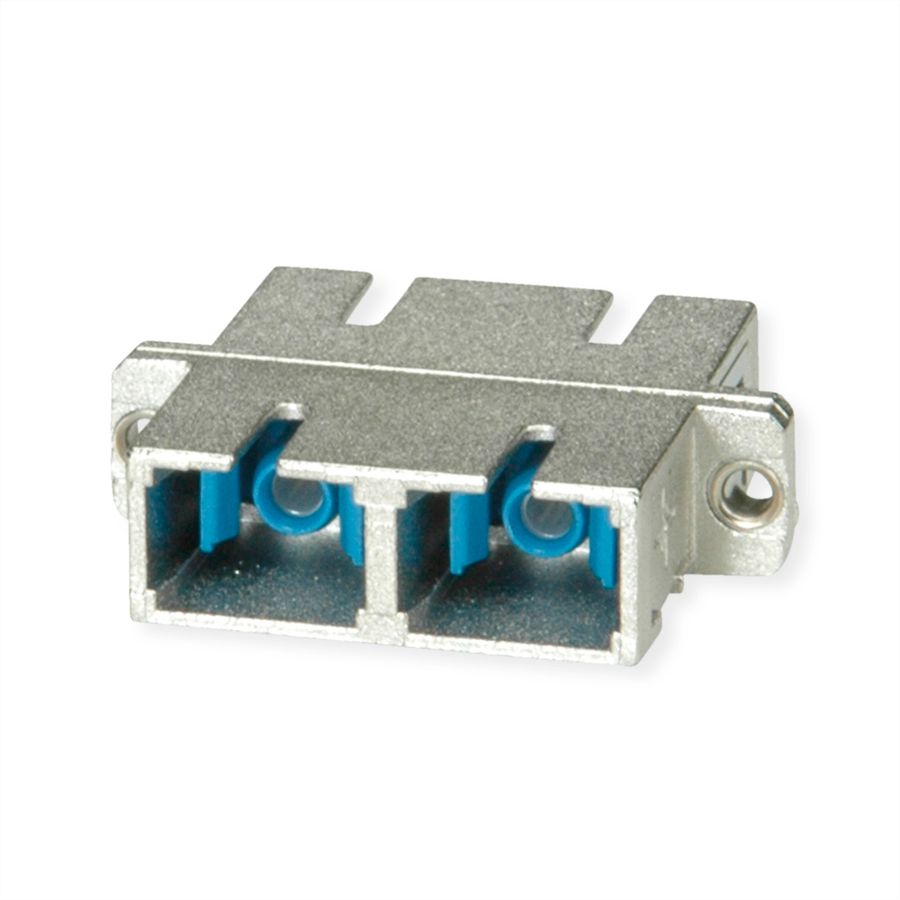 TELEGÄRTNER Coupleur SC Duplex, Singlemode et Multimode, Manchon en céramique, boîtier en métal, gris