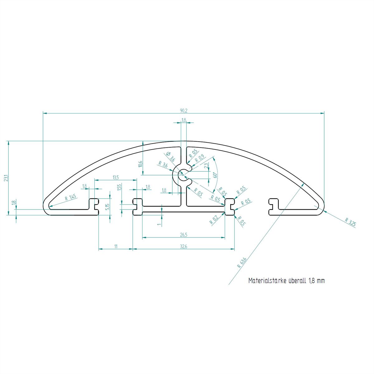 BACHMANN Easy-Bridge 100cm ALU anodisé argent