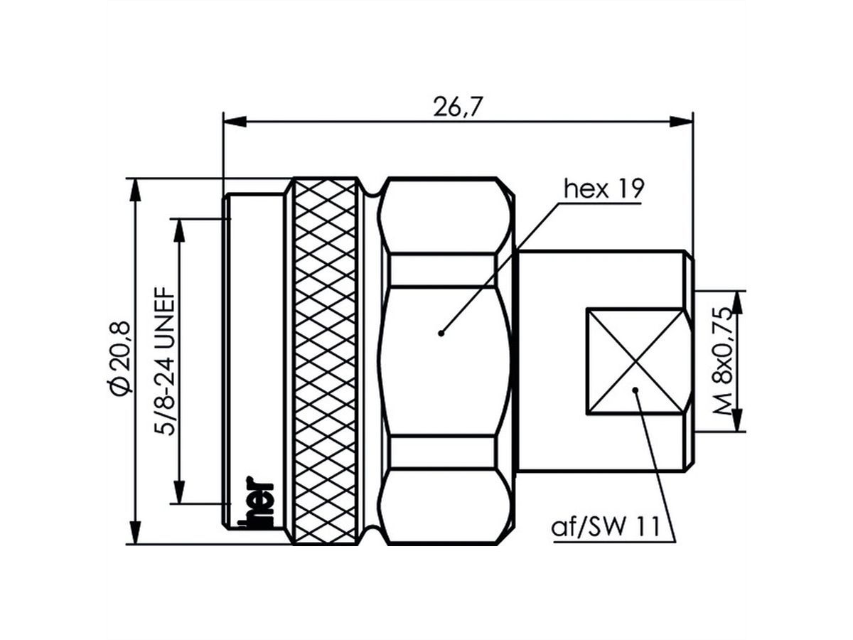 TELEGÄRTNER Adaptateur N-mâle / FME-mâle