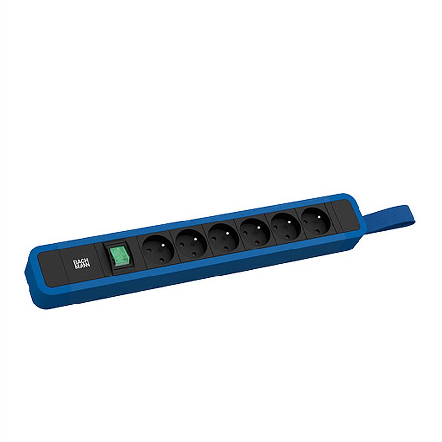 BACHMANN PRIMO 2 6xUTE 1xinterrupteur avec boucle 2,0m CEE7/7 RAL5010