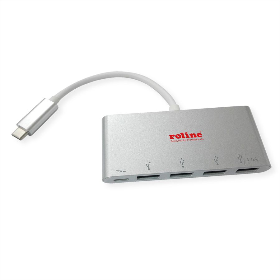 ROLINE Hub USB 3.2 Gen 1, 4 ports, type C, 1 port PD