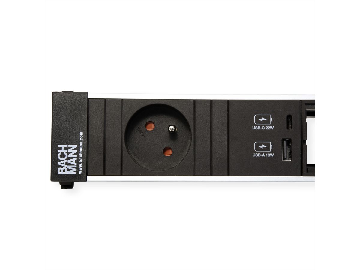 BACHMANN POWER FRAME S 1xUTE 1xCM 1xUSB A/C 22W 0,2m GST18