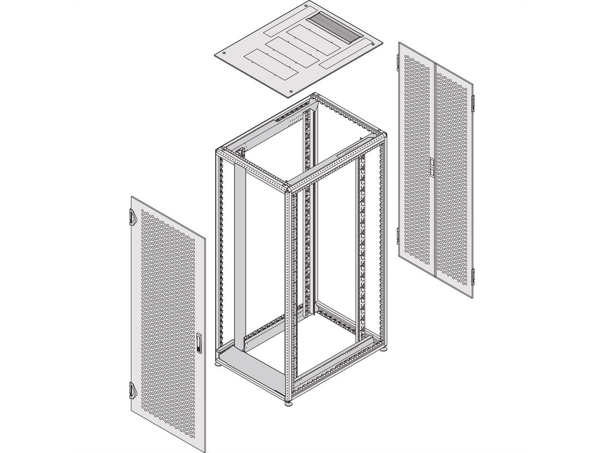 SCHROFF Varistar Armoire serveur, RAL 7021, Side-by-Side, 52 U, 2450H, 600W, 1000D